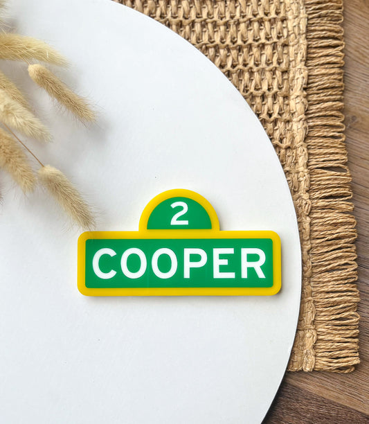 Custom Name & Age Topper/Fropper