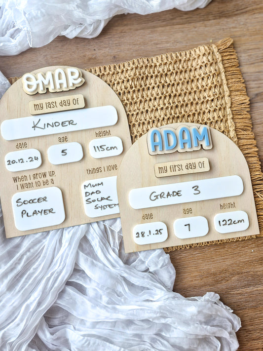 Mini First/Last Day Board