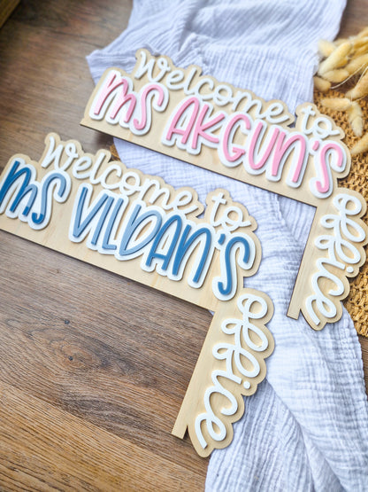 Personalised Teacher Door Edge Sign